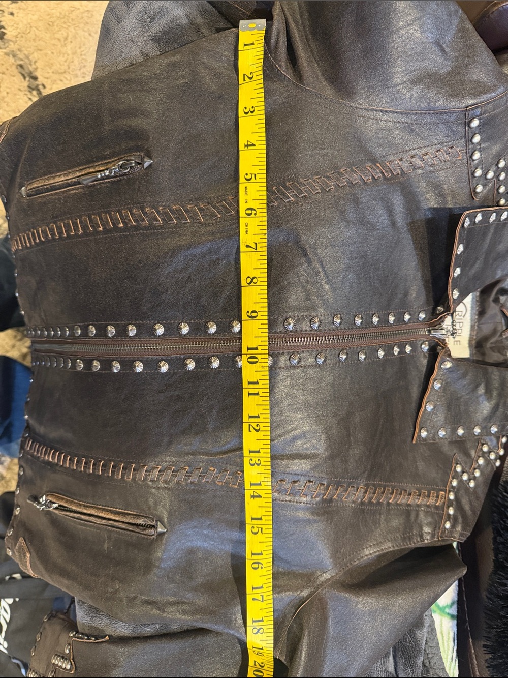 Cripple Creek Women's Brown Studded Leather Jacket - Picture 6 of 7